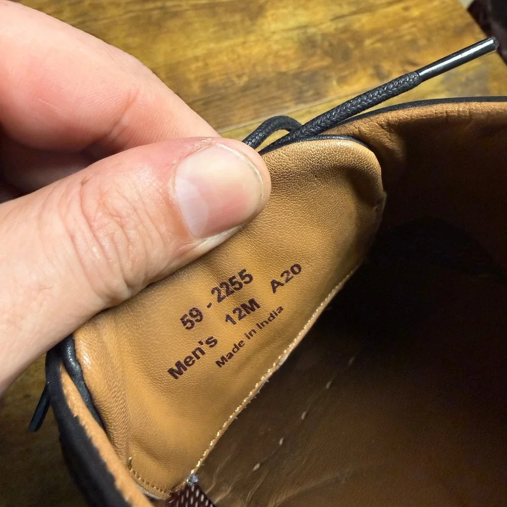 Johnston & Murphy 59-2255 Black Leather Cap Toe Oxford Mens Size 12M